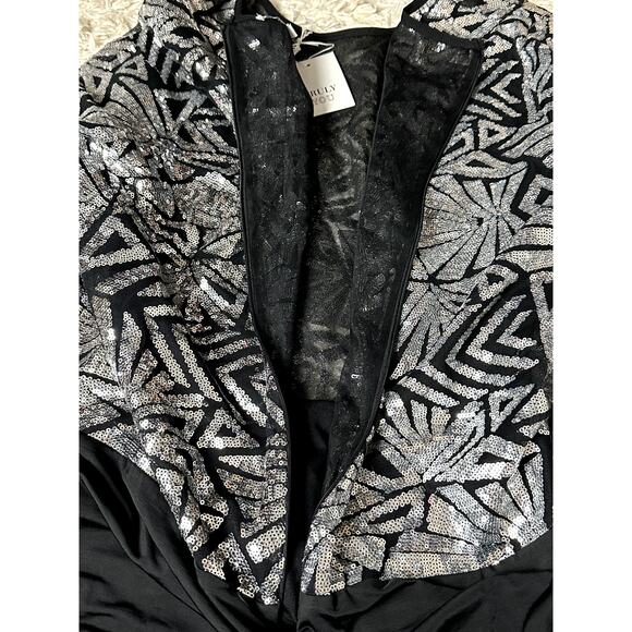 Truly You NWT LongSleeve Sequins Bodysuit NewYearsEve Cocktail Women Size 28 Top - Picture 10 of 10